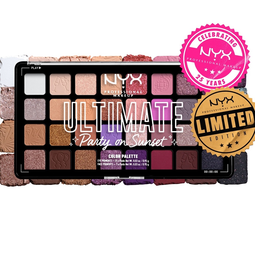 Retails $38 NYX Ultimate Shadow Palette - Party on Sunset